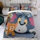 thumbnail image 4 of Tom y Jerry Conjunto de sábanas temático, trío de piezas, cómodo y amigable con la piel, diseño único, regalo de decoración para el hogar para familiares, amigos y fans,173cm *218cm, 4 of 6