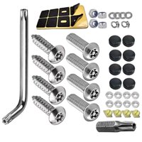 Ioensy - Juego De Tornillos Para Matrícula, Accesorios De Montaje Para Matrícula, Pernos Para Matrícula Plateados Y Negros