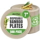 thumbnail image 1 of Platos desechables Jenvita Bamboo, respetuosos con el medio ambiente, 7 pulgadas, 500 unidades, 1 of 9