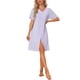 thumbnail image 1 of INSPIRE CHIC Vestido de dormir de encaje de manga corta para mujer con botones, bolsillo y mezcla de viscosa suave M Púrpura, 1 of 6