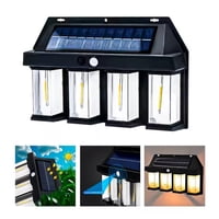 Genérico - 3 Farol Solar Aplique Pared 4 Led Sensor Movimiento L Cálida