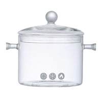 Magideal - Olla De Vidrio Para Cocinar Con Tapa Juego De Ollas De Vidrio Utensilios De Cocina Multifuncionales Olla Para Estufa Para Frutas Camping Rv Viajes Coc Claro 1300Ml