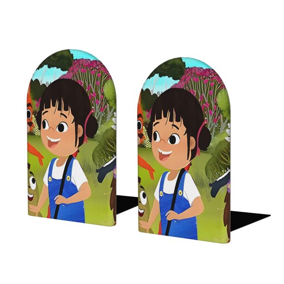 Yukee Sujetalibros decorativos temáticos, tope para estantería con base antideslizante, uso dual para hogar y oficina - 2 piezas