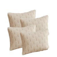 Genérico - Set De 4 Fundas De Cojin Serie Abanico 30X50 Cm Beige