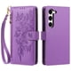 thumbnail image 2 of Funda Billetera Floral en Relieve samsung galaxy S23 con Tarjetero y Cremallera Morado, 2 of 6