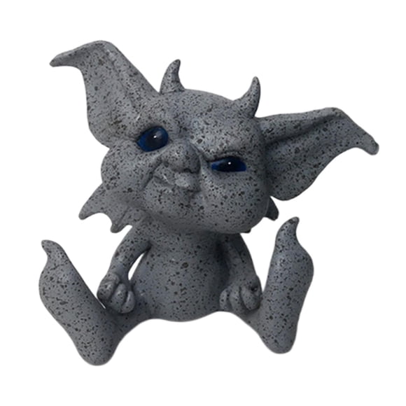Baby Goblin Art Fairy Garden Estatua Césped Porche Decoración Angry A