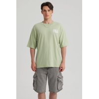 Fashionspark - Polera Hombre Doble Print Verde Claro