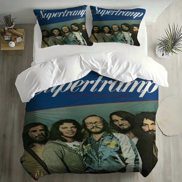 3pcs Supertramp Davies 77 Album Cover Print Bedding Set Duvet Cover + Double Pillowcases