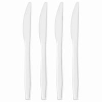 Genérica - Cuchillos Plásticos Desechables Blanco Pack 100 Und