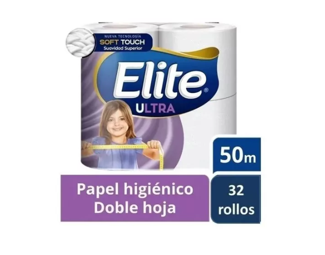 Elite Papel Higiénico 32 Rollos Doble Hoja - 50 M