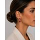 thumbnail image 5 of Aros Granate Circular Plata 950 Tornillo Mariposa Colgantes Mujer Elegantes Piedra Roja., 5 of 5