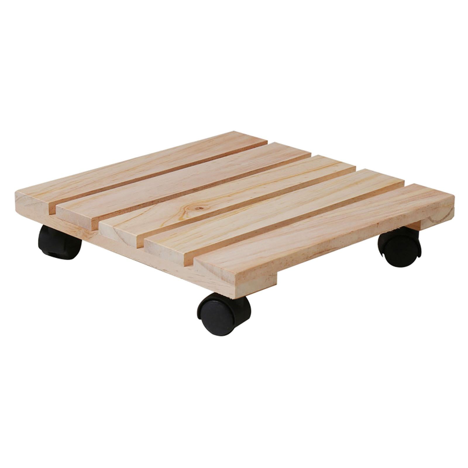 Magideal - Estante Cuadrado Móvil De Madera Para Flores, Resistente Soporte Para Macetas De Jardín Con Ruedas, Ruedas Giratorias De 360 Degree, Bandeja Rodante