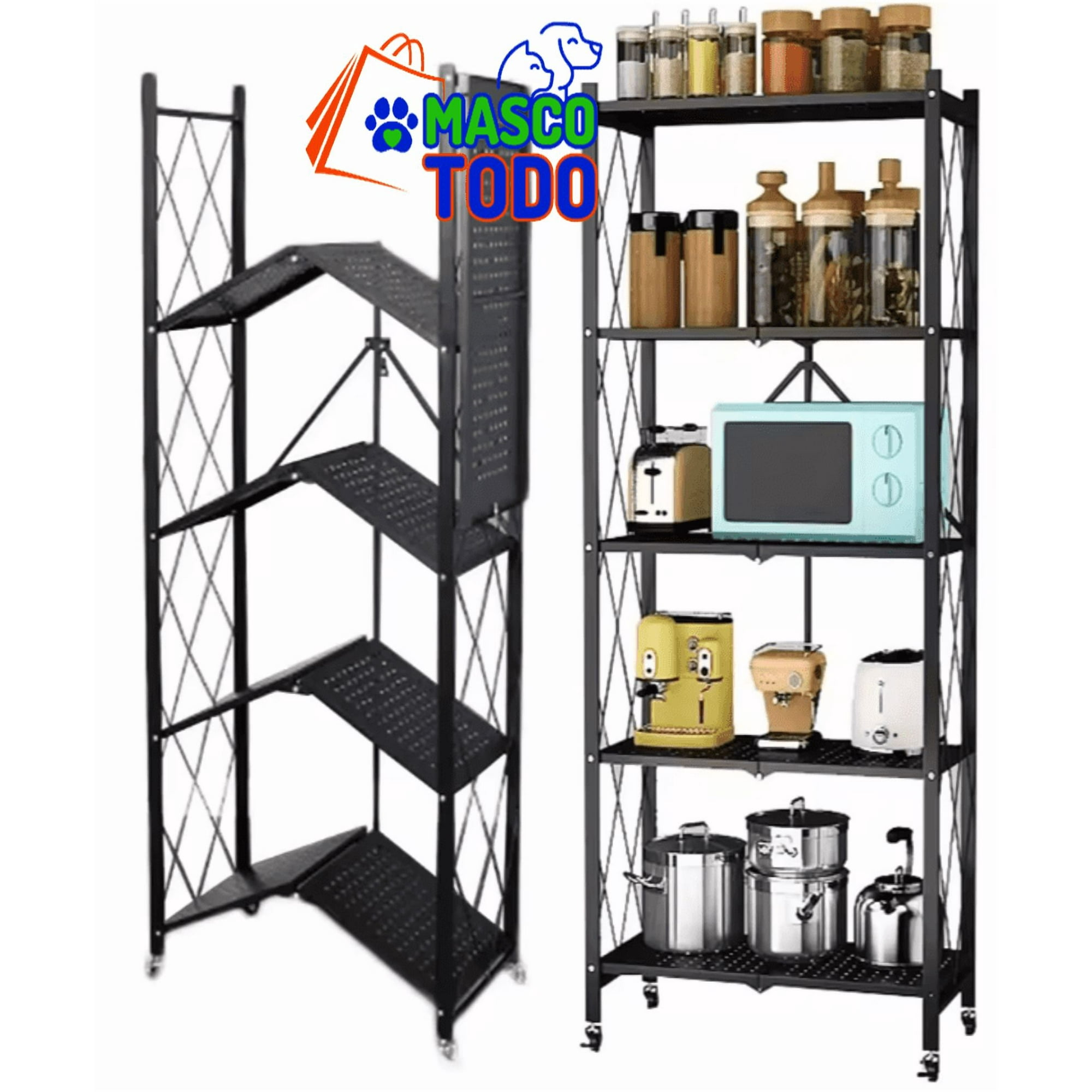 Genérico - Estante Plegable Rack Metálico Organizador Multiuso 5 Niveles
