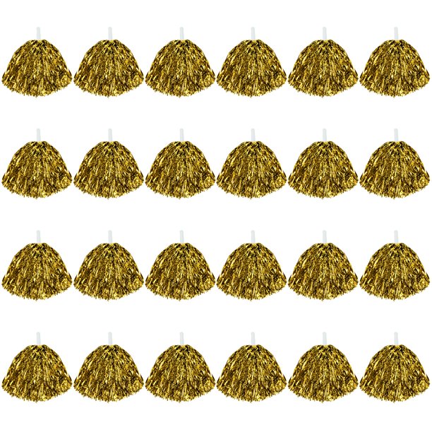 Cintas de láminas metálicas con forma de flor, 24 unidades, con forma de pompones con forma de porrista, CUGBO