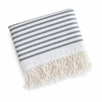 Casa Cmk - Toalla Turca Rayada - Gris Oscuro