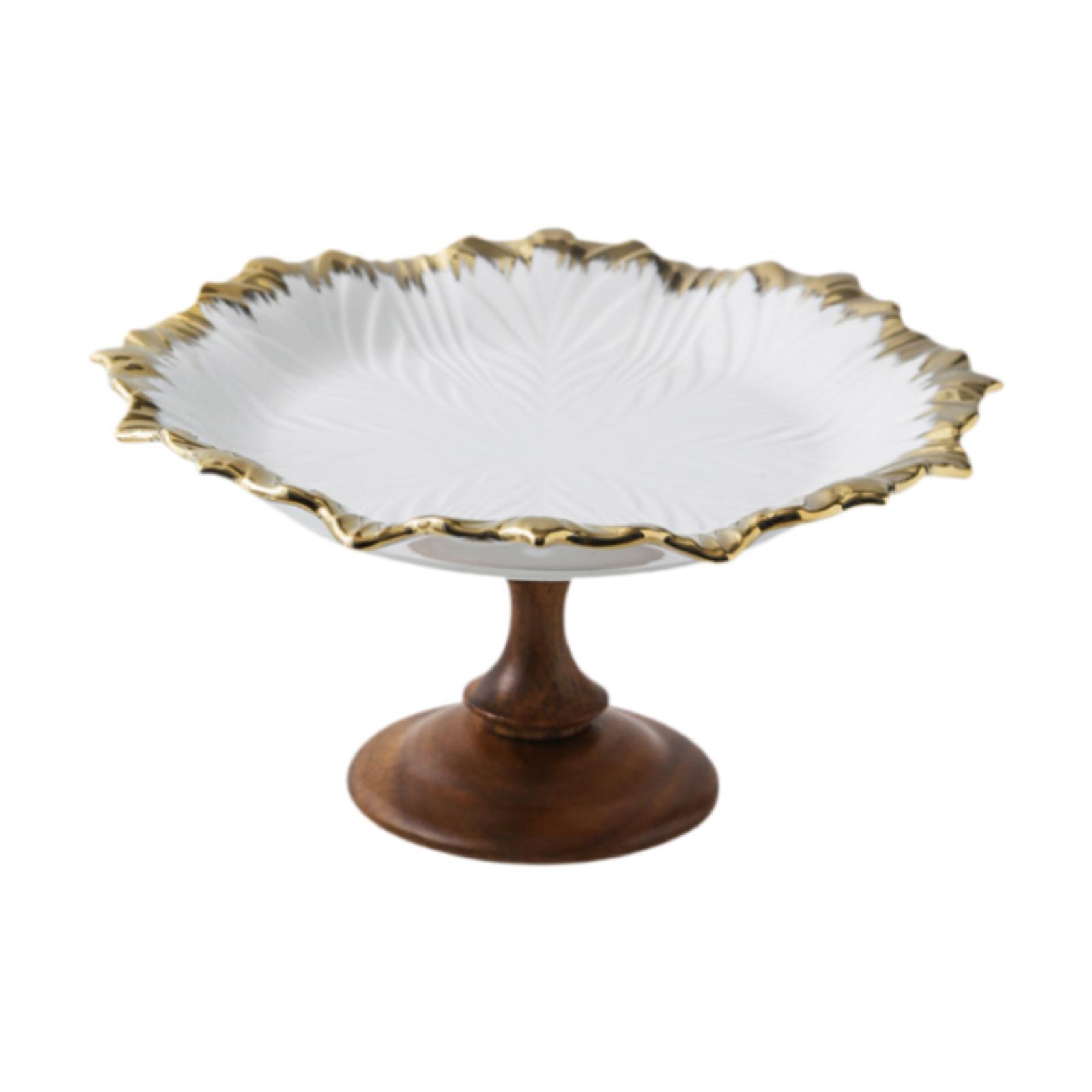 Magideal - Soporte De Pastel Sirviendo La Mesa De La Bandeja Centro De Plato De Fruta Bandeja Decorativa Para Recepción Decoración De Cumpleaños De Aniversario 26.5Cmx13Cm