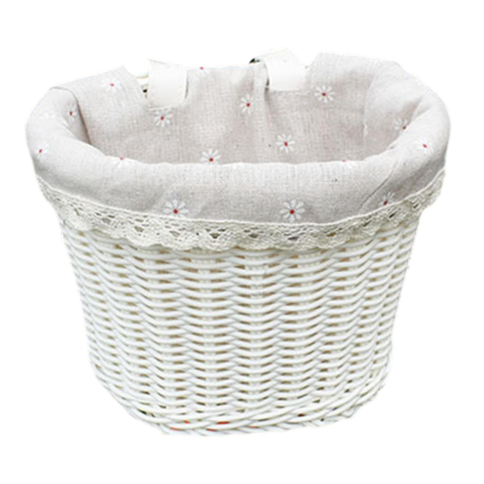 Magideal - Cesta De Bicicleta Para Niños, Cesta De Almacenamiento De Bicicletas, Con Correas De Cuero, Cesta De Bicicleta Extraíble Para El Cuadro Delantero, Cesta Colgante De Bicicleta, Para Blanco