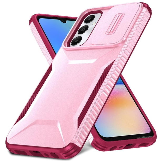 Funda Resistente para Samsung Galaxy A05s con Tapa Deslizante y Protección Militar Rosa