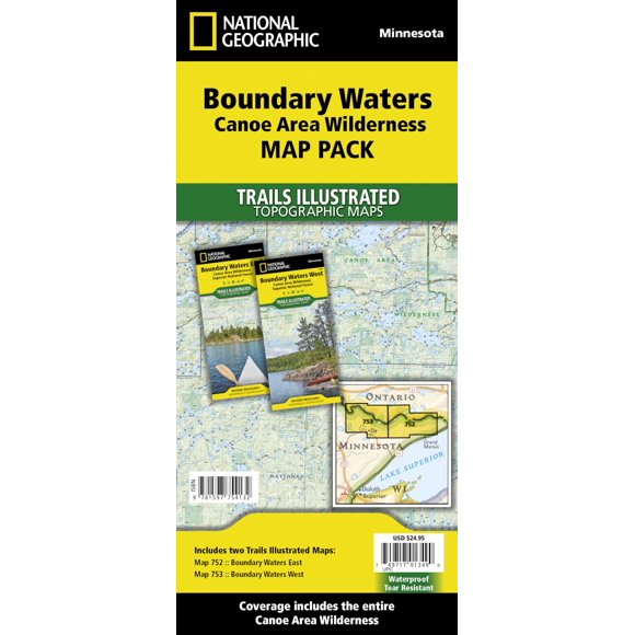 Paquete de Mapas National Geographic Área de Canotaje Boundary Waters