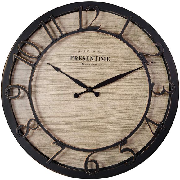 Reloj de pared Presentime & Co Farmhouse Series de 33 cm con cuarzo