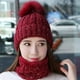 thumbnail image 2 of Gorro de invierno para mujer, moderno, abrigado, plegable, sólido, tejido, grueso, para invierno, 2 of 5