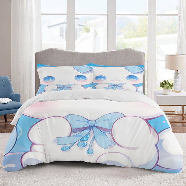 Cinnamoroll Bedding Sets Cartoon Duvet Cover Lightweight 3 Piece Bet Sets for Kids Boys Girls