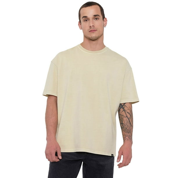 Polera Hombre Oversize Ecru Liso Corona