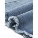thumbnail image 5 of INSPIRE CHIC Falda Midi de Mezclilla Lavada con Cola de Pescado de Cintura Alta con Dobladillo Crudo Moda Casual con Bolsillos para Mujer Regreso a Clases S Gris Azul, 5 of 6