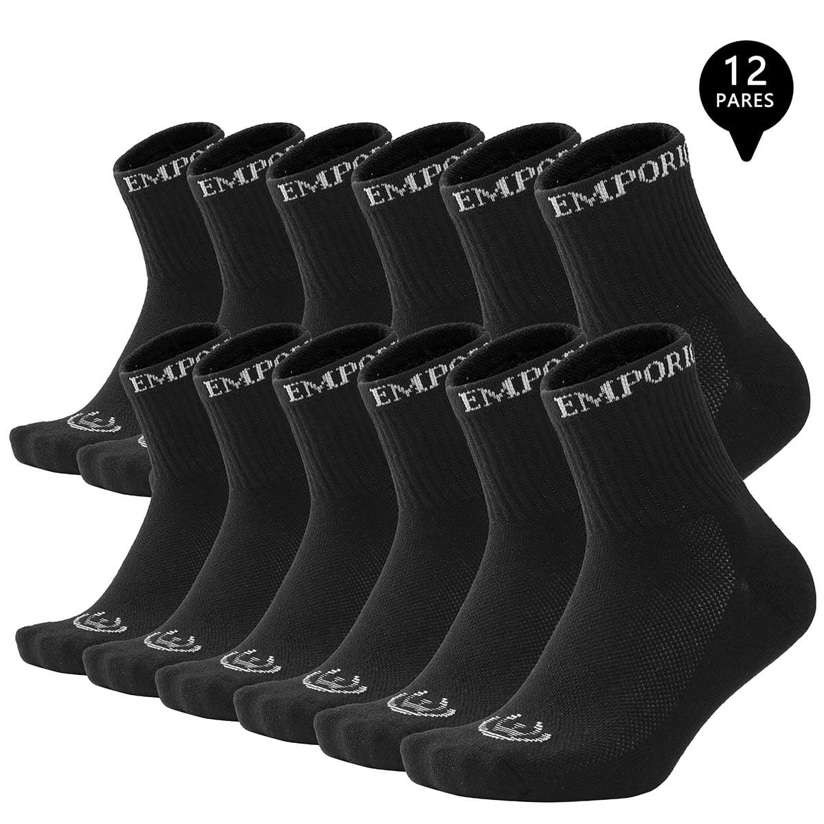 Giovacchino - Pack De 12 Calcetines Cortos Deportivos Mujer