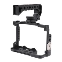 Magideal - Jaula De Cámara, Anti-, Soporte De Extensión, Con Orificio De Tornillo De 1/4 ""3/8"", Aleación De Aluminio Para Accesorios A7M4 Vlogging Video Fácil De Jaula Con Asa