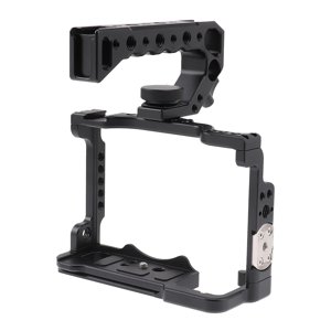 Magideal - Jaula De Cámara, Anti-, Soporte De Extensión, Con Orificio De Tornillo De 1/4 ""3/8"", Aleación De Aluminio Para Accesorios A7M4 Vlogging Video Fácil De Jaula Con Asa