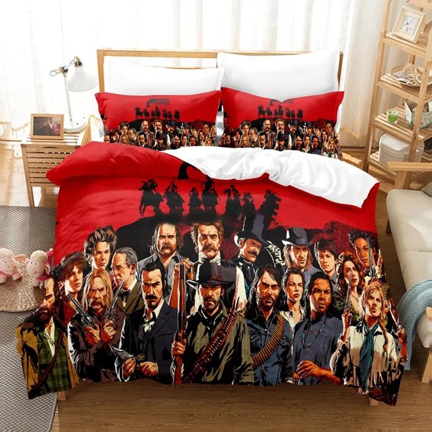 Game Red Dead Redemption Bedding Set Duvet Cover Comforter Pillowcase Boys Girls Adults Bedroom Bed Sheets