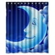 thumbnail image 1 of Cortina de ducha de lunas azules, juego de cortina de baño con ganchos, tamaño 60 x 72 pulgadas, 1 of 3