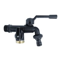 Magideal - Grifo Para Exteriores Grifo Para Lavadora De Cobre Conector Fácil De Usar Durable 1 En 2 Hacia Afuera Bibcocks Para Césped Baño Cocina Baño Al Aire C