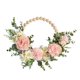 thumbnail image 1 of Xiao Hua Flor de Camelia artificial Planta de Simulación Corona de Flores, Corona de Cuentas de Madera Colgante de Pared Resistente y Ligera Decorativa Flor Falsa, 1 Pieza, Rosa, 1 of 4