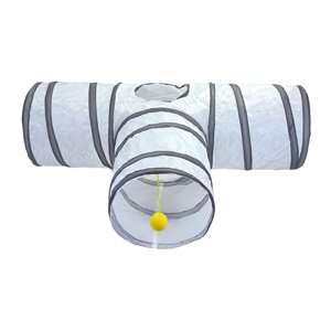 Magideal - Túnel Plegable Para Gatos En Forma De T, Túnel Para Mascotas, Resistente A Los Arañazos Con Orificio Superior, Con Pelota De Juego, Juguete Para Gatos