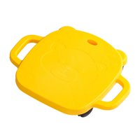 Magideal - Tabla De Ejercicios De Suelo Con Asas Y Ruedas, Equipo De Juego Para, Tabla De Equilibrio Para Educación En Casa, Patio Trasero, Gimnasio, Área De Jue Amarillo