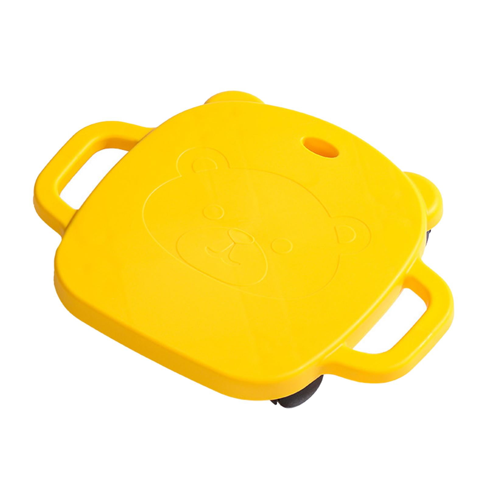 Magideal - Tabla De Ejercicios De Suelo Con Asas Y Ruedas, Equipo De Juego Para, Tabla De Equilibrio Para Educación En Casa, Patio Trasero, Gimnasio, Área De Jue Amarillo