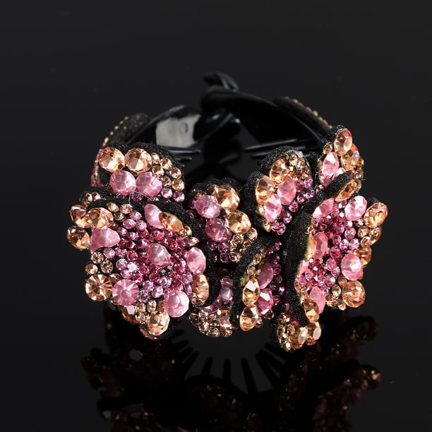 Elegant Rhinestone Hair Claws for Women - Flower Hair Clip Barrettes, Claw Hair Clamps, Ponytail Holder, Hairpin Band - Stylish Hair Accessories