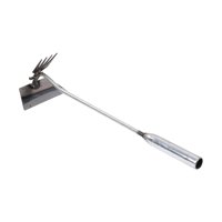 Magideal - Desbrozadora Multifuncional Para Jardín, Extractor De Desmalezado, Mango Galvanizado Portátil, Alta Dureza, Cuidado Del Césped Del Jardín Para Bonsái, 4 Dientes 40Cm