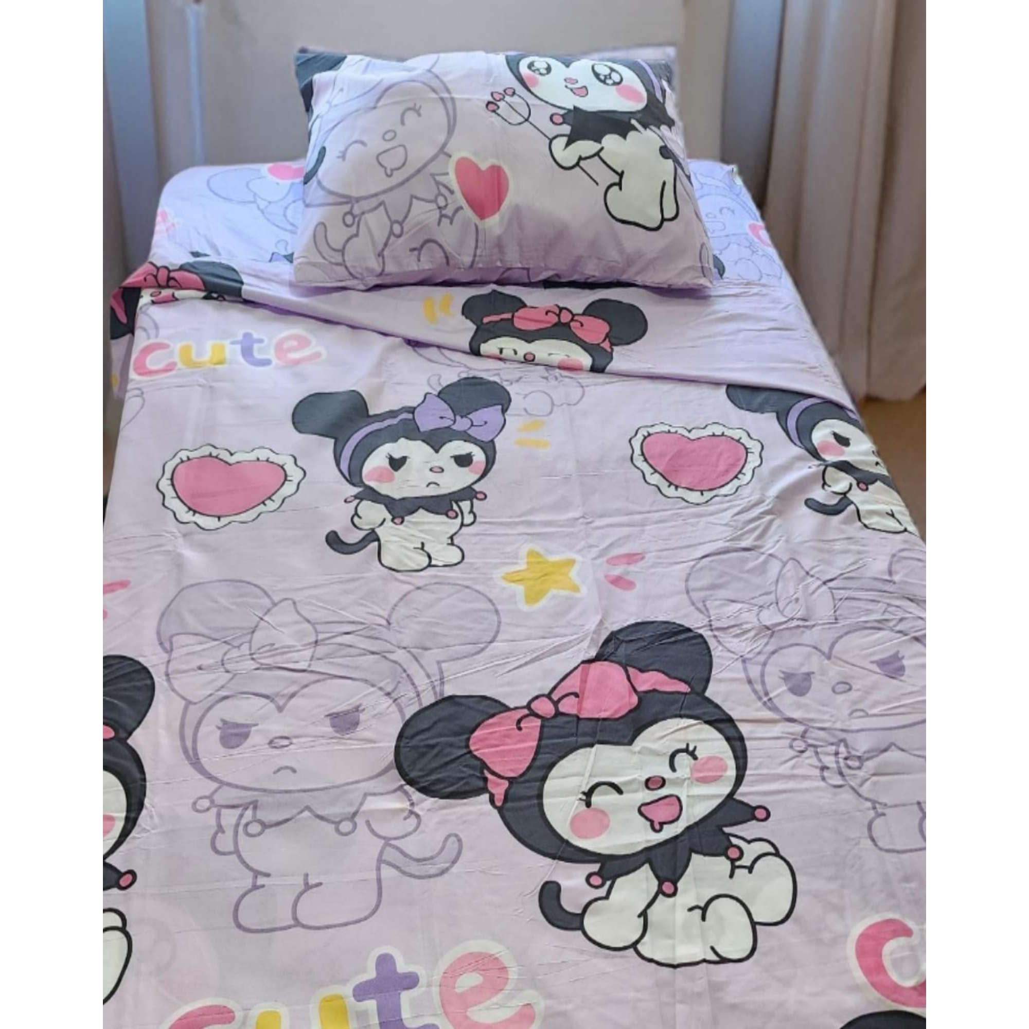 Teng Fei - Juego De Sabanas Niña Infantil Plaza Y Media Kuromi