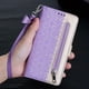 thumbnail image 1 of Luxury Flip Wallet Case for Samsung Galaxy S20 S21 S22 S23 Plus Ultra - Folio Zipper Kickstand, Wristlet Lanyard, Card Slots Cover, 1 of 3