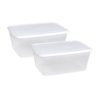 Magideal - 2X Contenedor De Almacenamiento Para Refrigerador, Recipiente Para Ensalada, Contenedor De Pan Multiusos Hermético, Apilable, Para Restaurante, Refrig 3000Ml