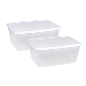 Magideal - 2X Contenedor De Almacenamiento Para Refrigerador, Recipiente Para Ensalada, Contenedor De Pan Multiusos Hermético, Apilable, Para Restaurante, Refrig 3000Ml