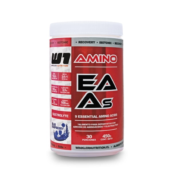 Winkler Nutrition - Aminoácidos Esenciales Eaas + Bcaas + Electrolitos Blue Raspberry 450 Grs.