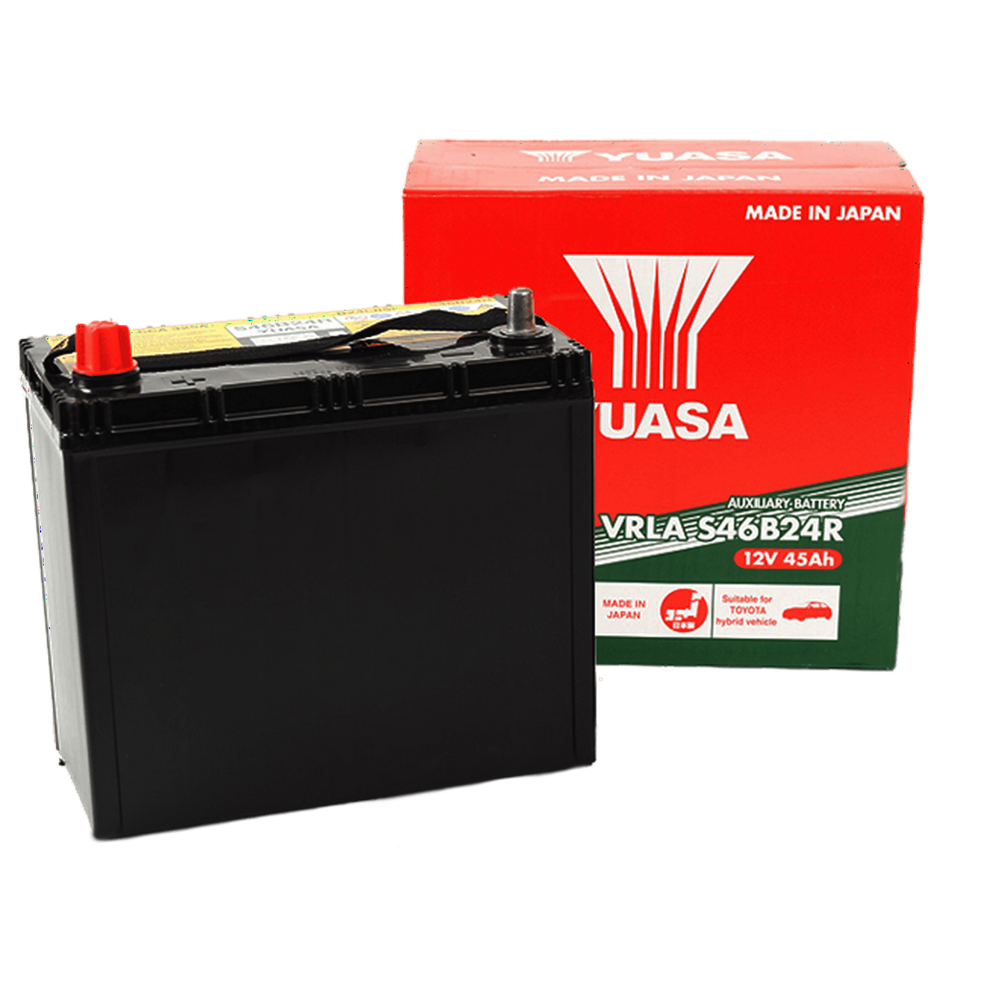 Batería De Auto Yuasa S46b24r Vrla - 45 Ah Y 325 Cca