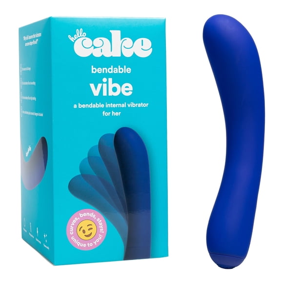 Vibrador Hello Cake Bendable de 6 in (15,24 cm), silicona azul