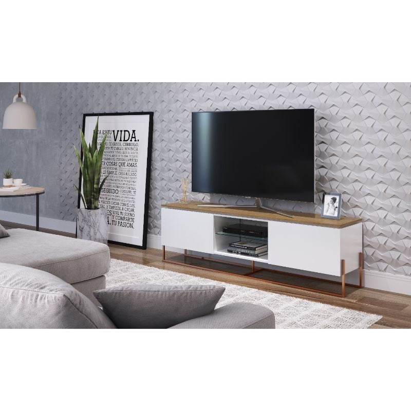 Decocasa - Rack Vesta 1.8 Blanco - Cobre