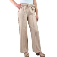 Likeshop - Pantalon Palazzo Mujer Tipo Lino Casual Semi Formal Tiro Alto 890