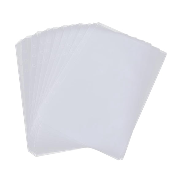10 Binder Pocket A5 6-Ring Documento Cuaderno Cuaderno Bolsos De Hojas Sueltas Solteras